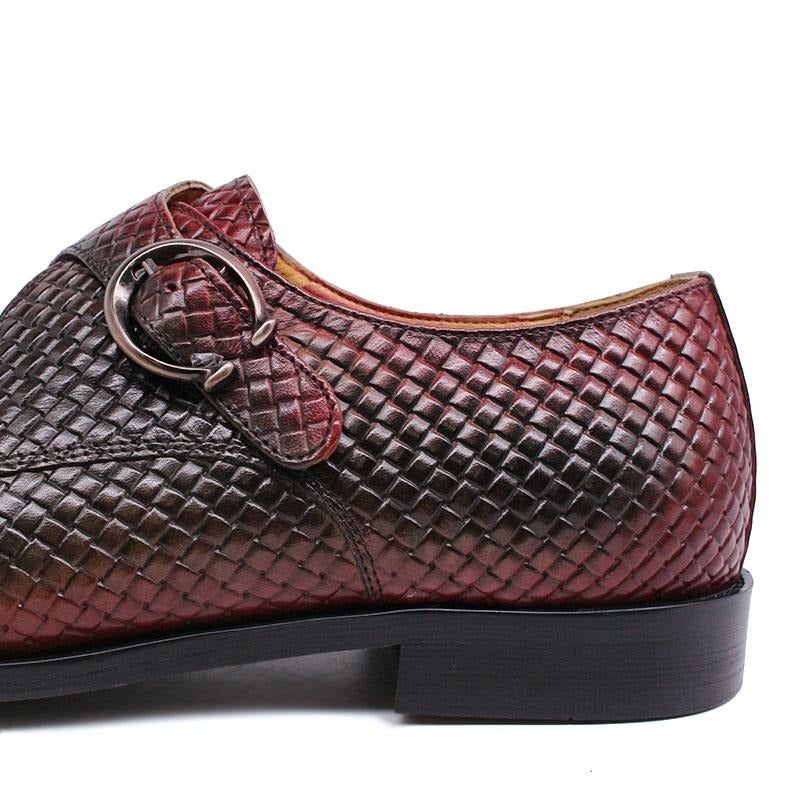 Formelle Herrenschuhe Luxuriöse Slip-on-schuhe Mit Exotischer Textur - Rot