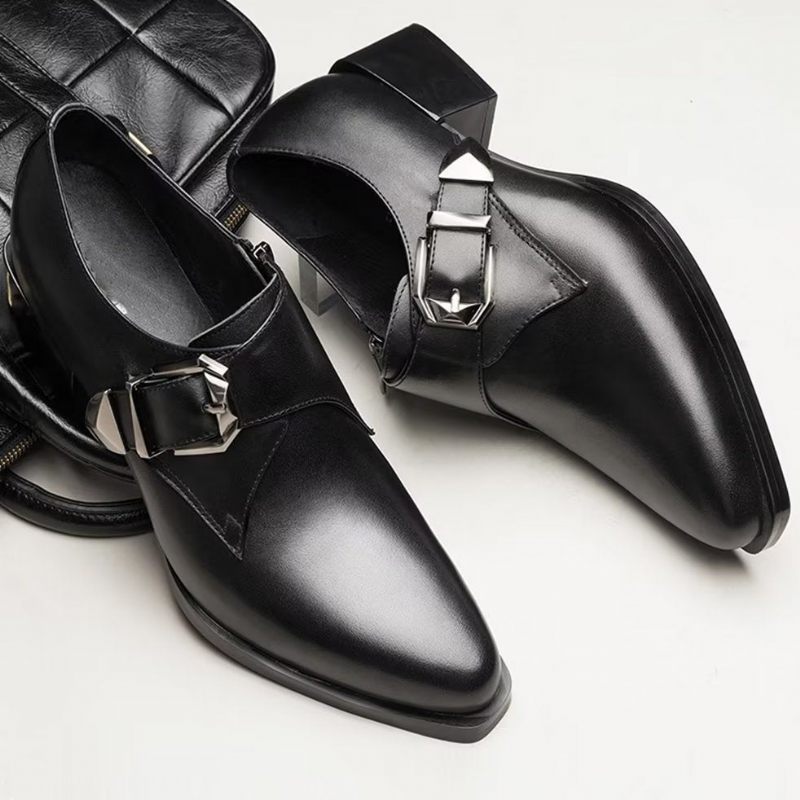 Formelle Herrenschuhe Luxuriöse Spitze Zehen-monkstrap-kleiderschuhe - Schwarz