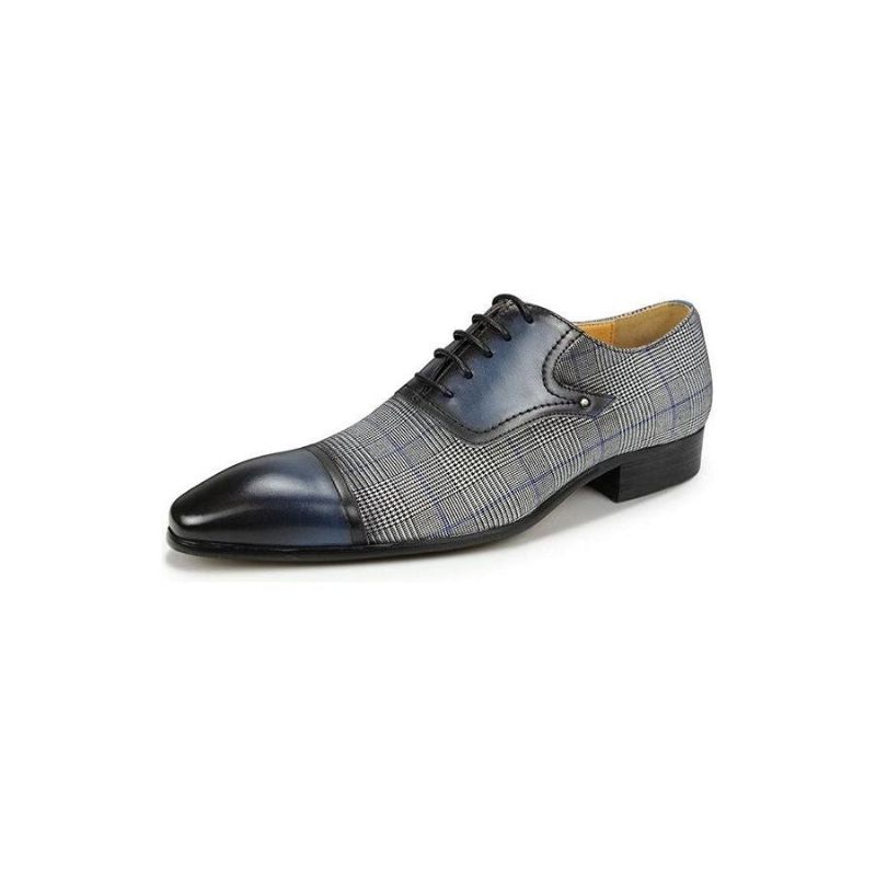 Formelle Herrenschuhe Luxuriöses Leder Elegante Brogue-hochzeits-oxford-schuhe - Blau