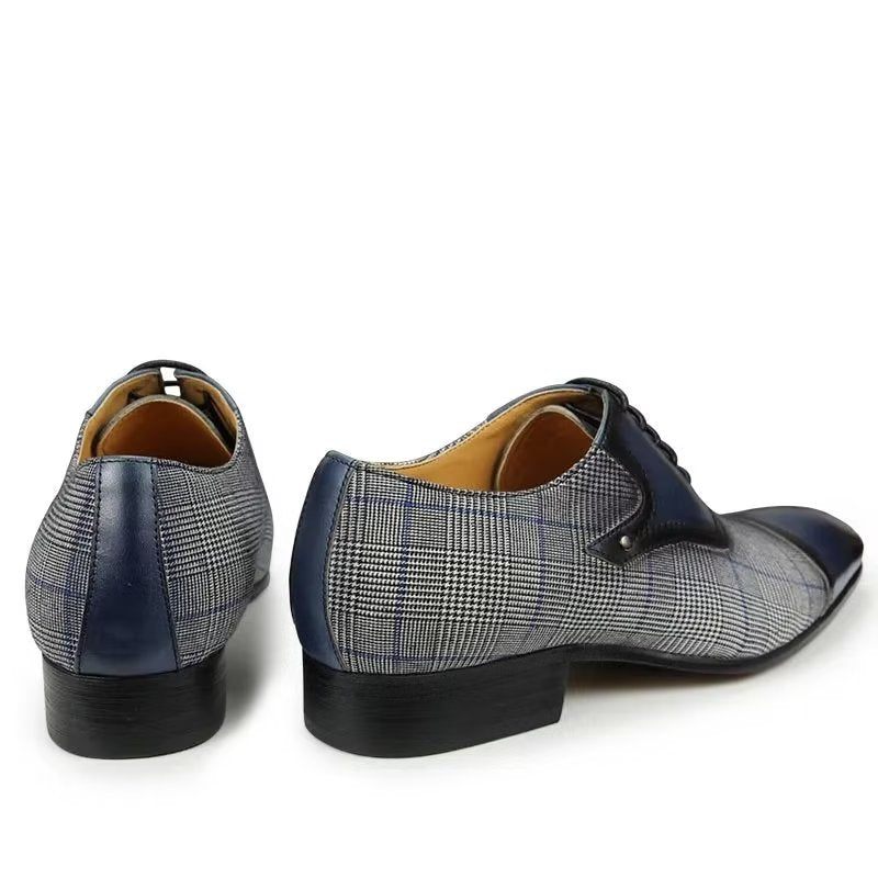 Formelle Herrenschuhe Luxuriöses Leder Elegante Brogue-hochzeits-oxford-schuhe - Blau