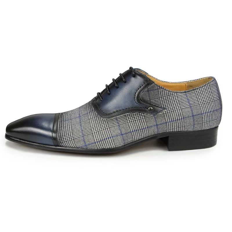 Formelle Herrenschuhe Luxuriöses Leder Elegante Brogue-hochzeits-oxford-schuhe - Blau