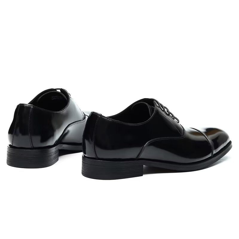 Formelle Herrenschuhe Luxuriöses Leder Runde Zehenpartie Oxford-kleiderschuhe - Schwarz