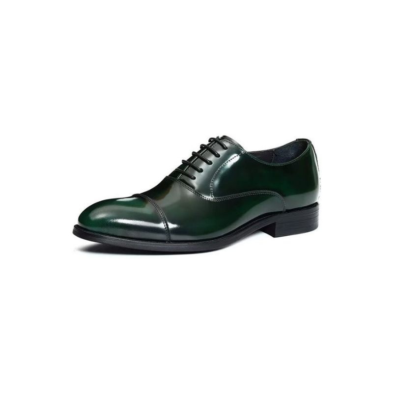 Formelle Herrenschuhe Luxuriöses Leder Runde Zehenpartie Oxford-kleiderschuhe - Grün