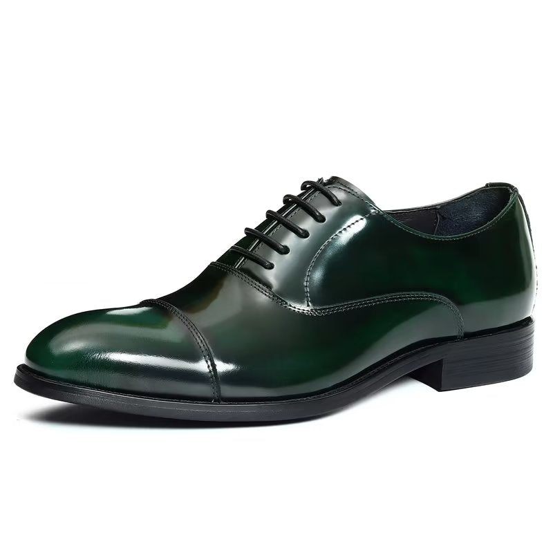 Formelle Herrenschuhe Luxuriöses Leder Runde Zehenpartie Oxford-kleiderschuhe - Grün