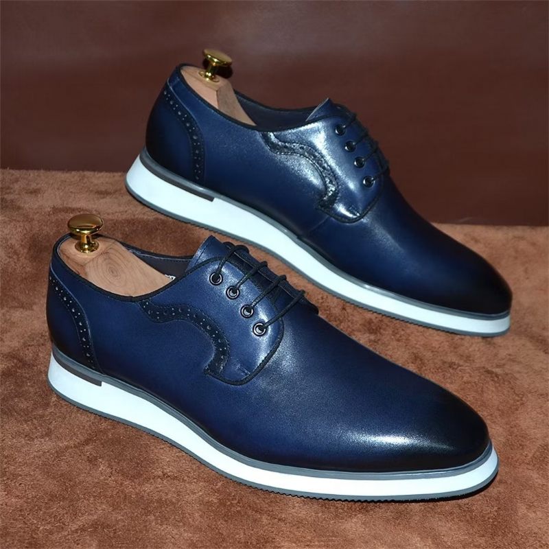 Formelle Herrenschuhe Mit Eleganter Urbaner Schnürung Und Eleganz - Blau