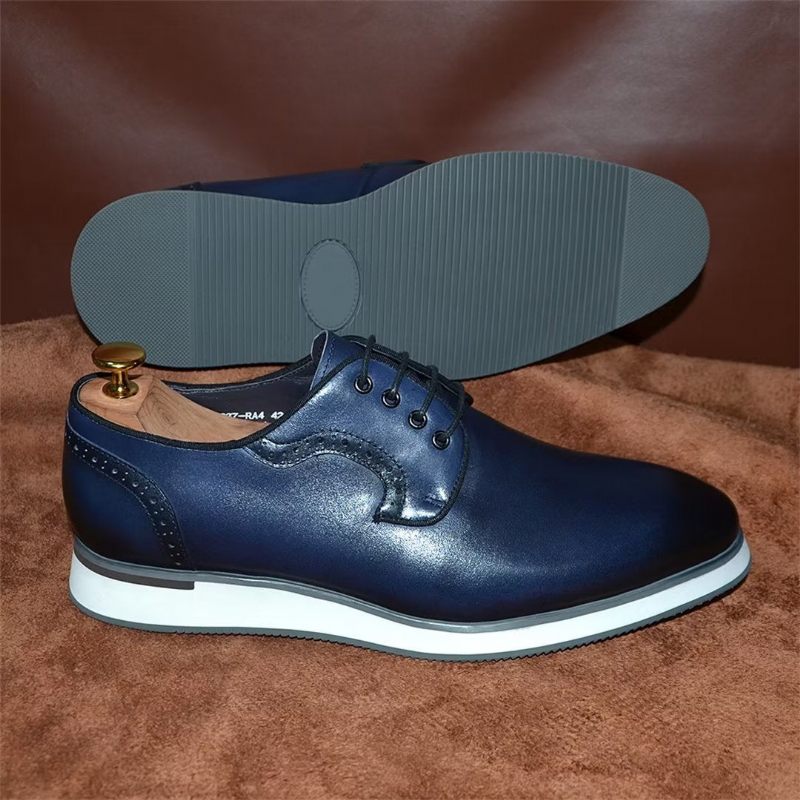 Formelle Herrenschuhe Mit Eleganter Urbaner Schnürung Und Eleganz - Blau