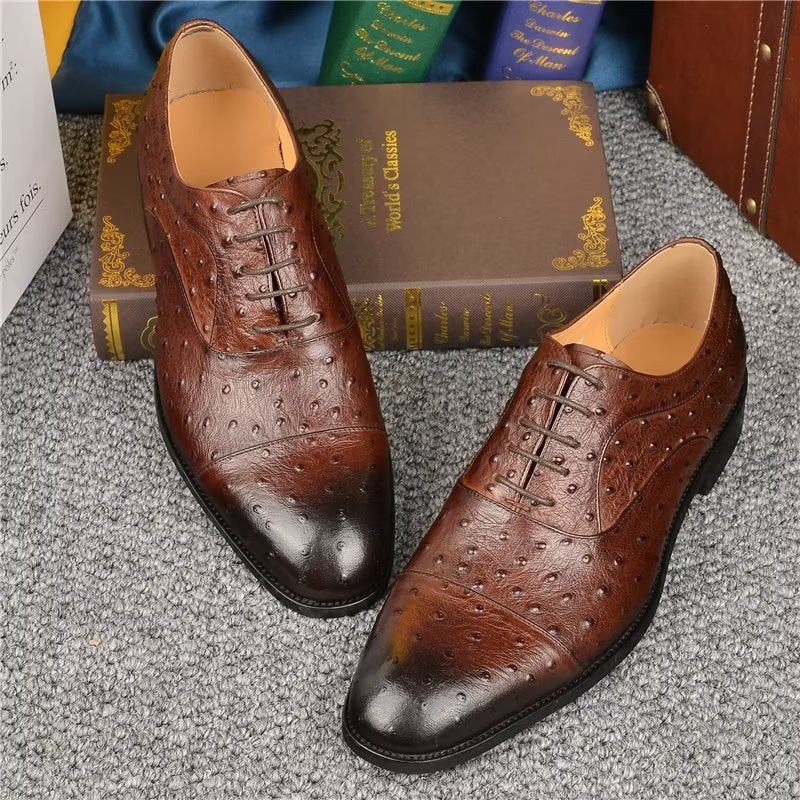 Formelle Herrenschuhe Mit Exotischem Muster Elegante Oxford-schuhe - Kaffee