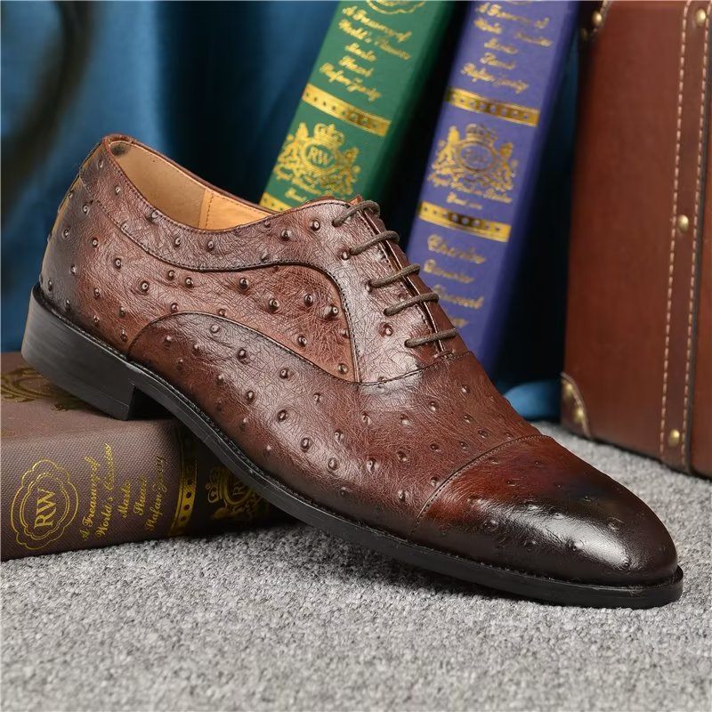 Formelle Herrenschuhe Mit Exotischem Muster Elegante Oxford-schuhe - Kaffee