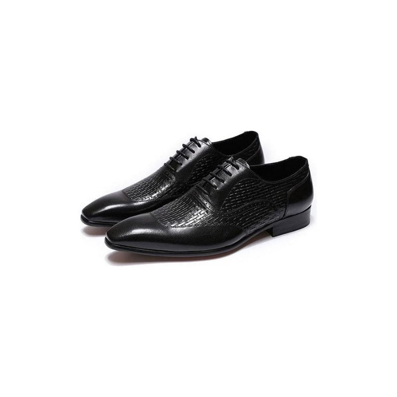 Formelle Herrenschuhe Mit Exotischem Muster Oxford-schuhe - Schwarz