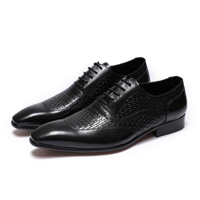 Formelle Herrenschuhe Mit Exotischem Muster Oxford-schuhe - Schwarz