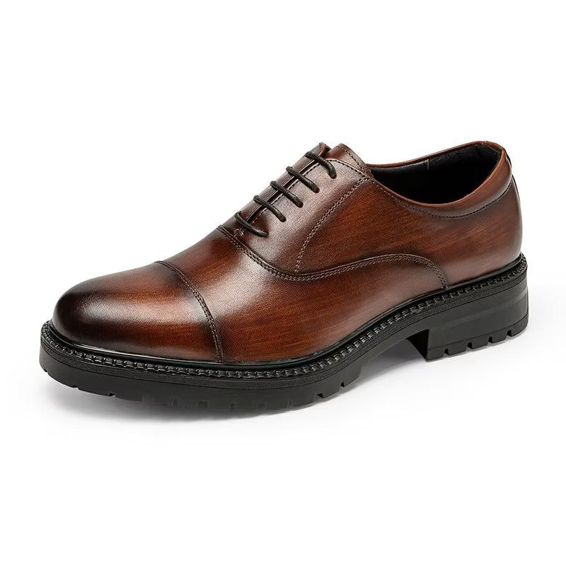 Formelle Herrenschuhe Mit Exotischem Muster Oxford-schuhe - Kaffee