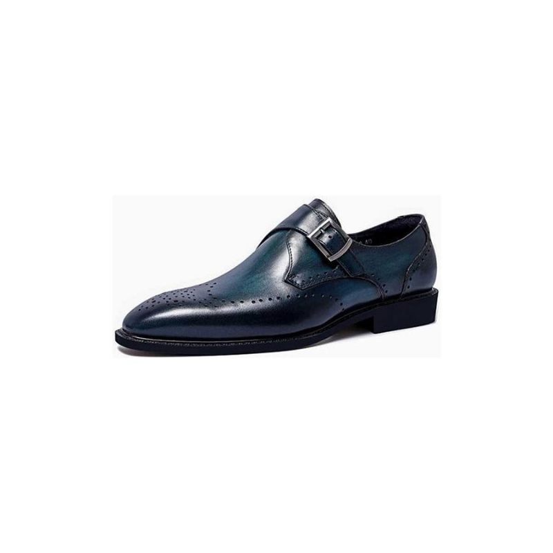 Formelle Herrenschuhe Mit Exotischem Muster Und Spitzem Zehenbereich Brogue-schuhe - Blau