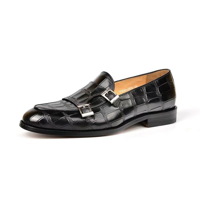 Formelle Herrenschuhe Mit Exotischer Textur Modische Monkstrap-kleiderschuhe