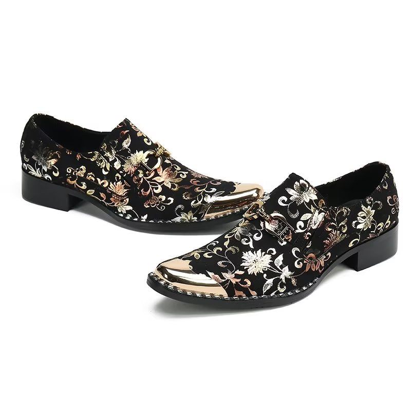 Formelle Herrenschuhe Mit Exotischer Textur Slip-on-schuhe - Schwarz