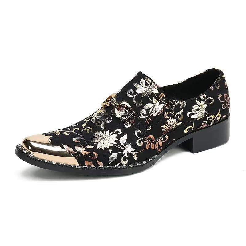 Formelle Herrenschuhe Mit Exotischer Textur Slip-on-schuhe - Schwarz