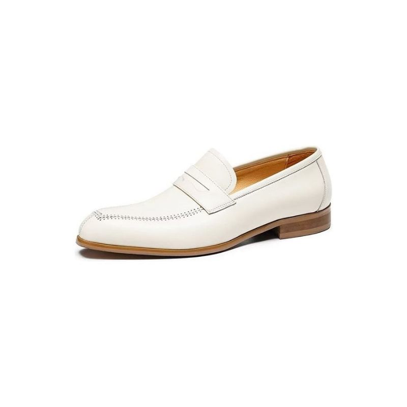 Formelle Herrenschuhe Mit Geprägter Eleganz Slip-on-schuhe Quadratischer Zehenpartie