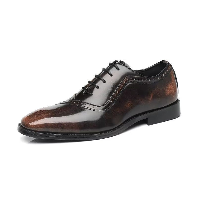 Formelle Herrenschuhe Mit Geprägter Eleganz Spitzer Zehenbereich Stilvolle Oxford-schuhe - Kaffee