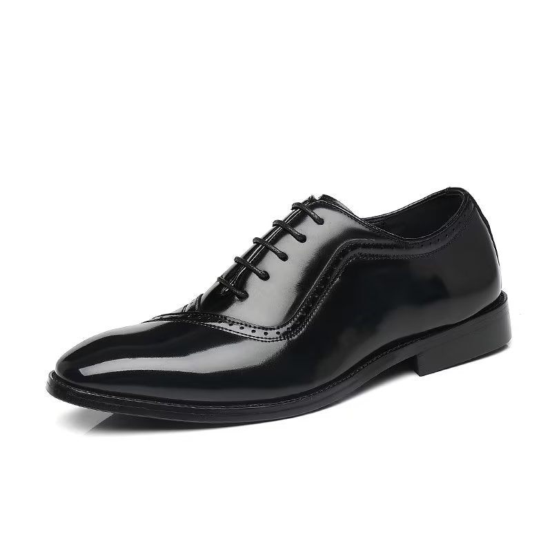 Formelle Herrenschuhe Mit Geprägter Eleganz Spitzer Zehenbereich Stilvolle Oxford-schuhe - Schwarz