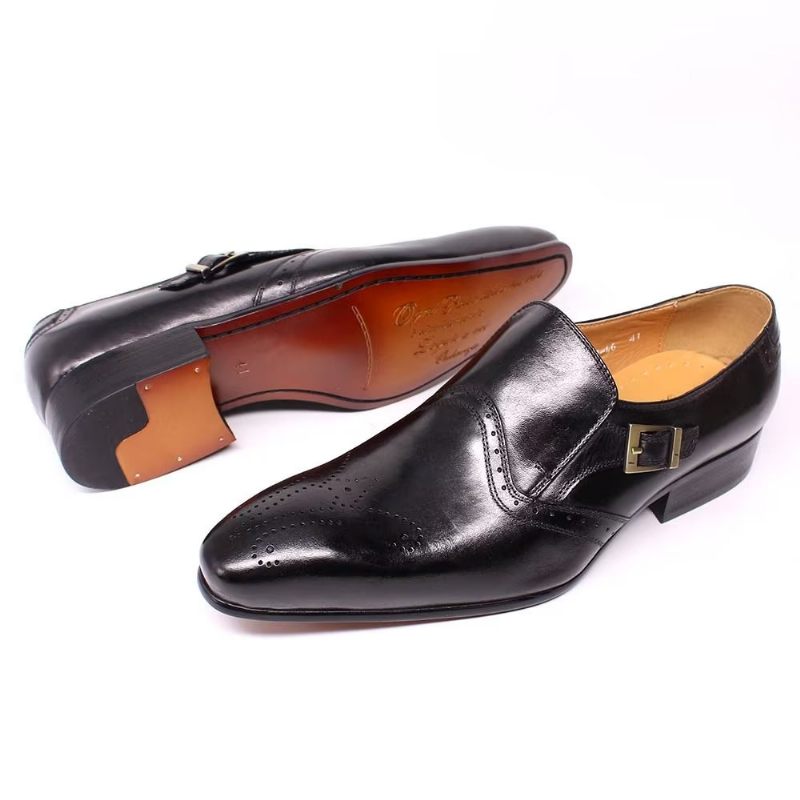 Formelle Herrenschuhe Mit Monkstrap-schnalle - Schwarz