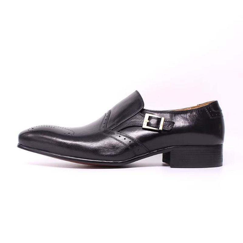 Formelle Herrenschuhe Mit Monkstrap-schnalle - Schwarz