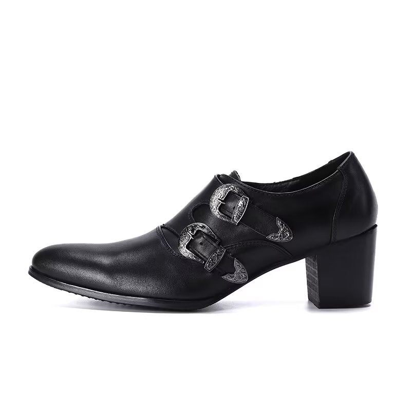 Formelle Herrenschuhe Mit Monkstrap-schuhen - Schwarz