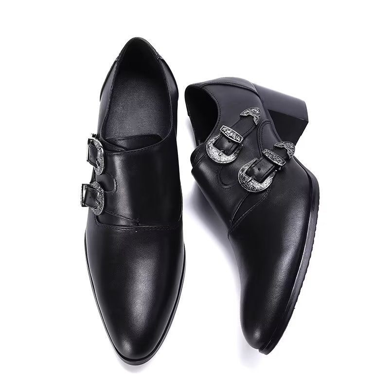 Formelle Herrenschuhe Mit Monkstrap-schuhen - Schwarz