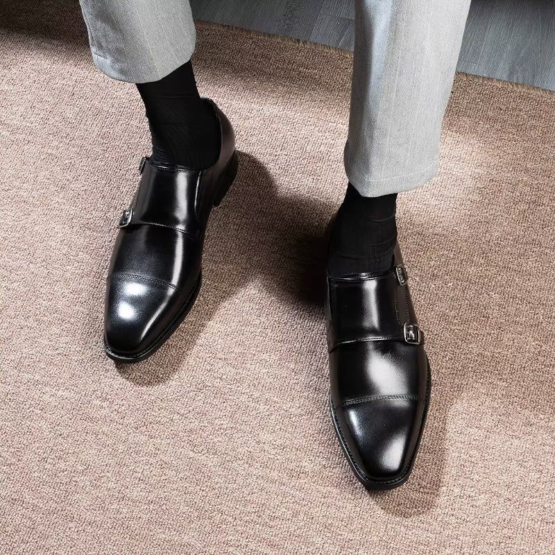 Formelle Herrenschuhe Mit Monkstrap-schuhen - Schwarz