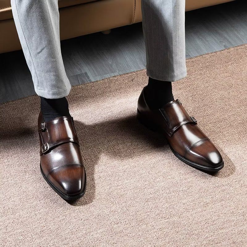 Formelle Herrenschuhe Mit Monkstrap-schuhen - Kaffee