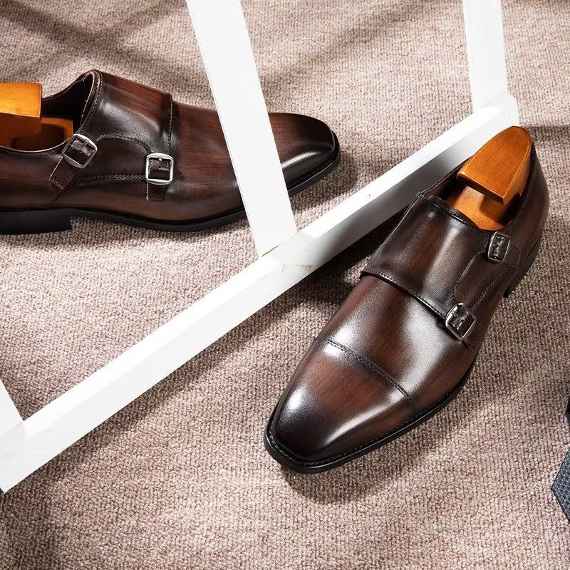 Formelle Herrenschuhe Mit Monkstrap-schuhen - Kaffee