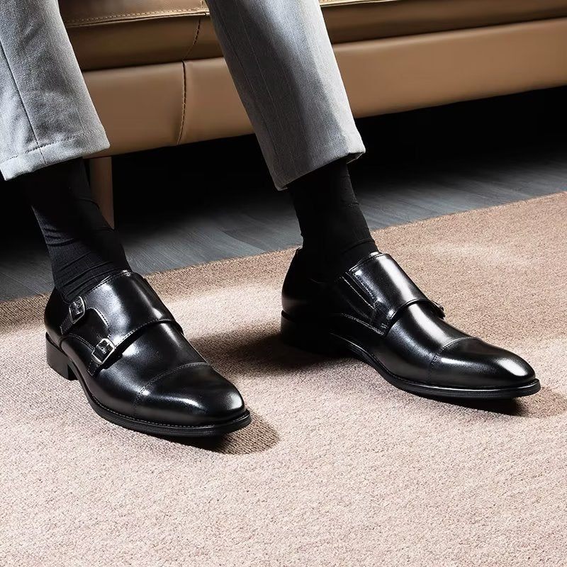 Formelle Herrenschuhe Mit Monkstrap-schuhen - Schwarz