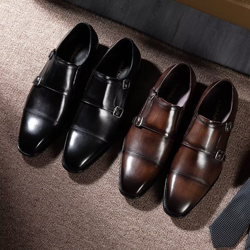 Formelle Herrenschuhe Mit Monkstrap-schuhen - Schwarz