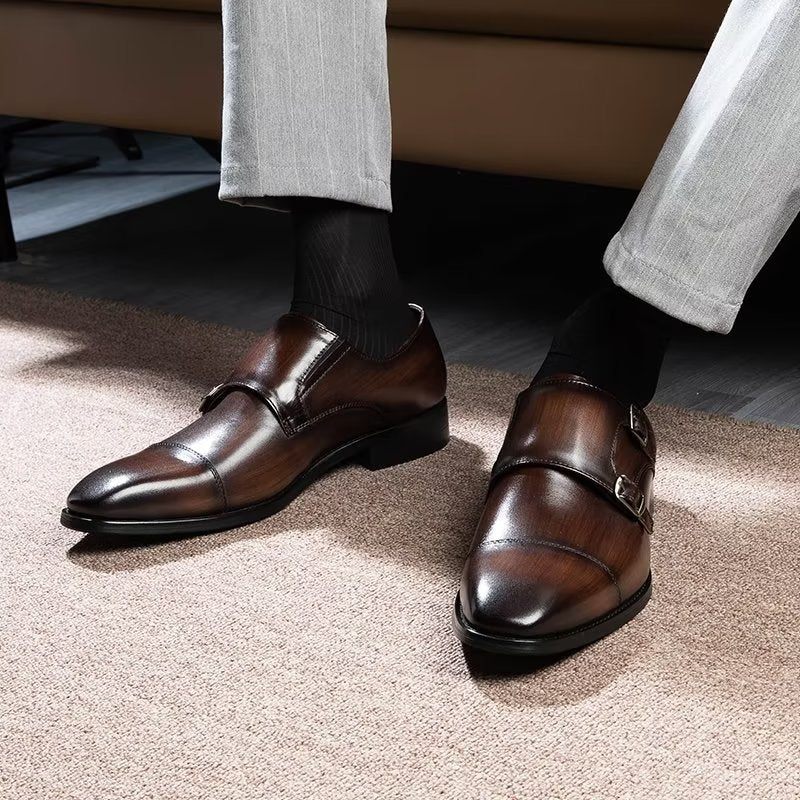 Formelle Herrenschuhe Mit Monkstrap-schuhen - Kaffee