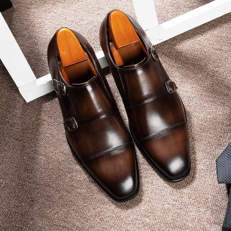 Formelle Herrenschuhe Mit Monkstrap-schuhen - Kaffee