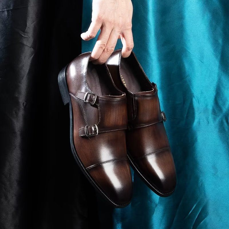 Formelle Herrenschuhe Mit Monkstrap-schuhen - Kaffee