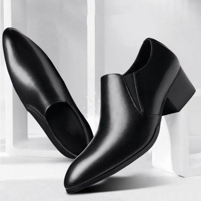 Formelle Herrenschuhe Mit Spitzer Zehenpartie Schicke Slip-on-kleiderschuhe - Schwarz