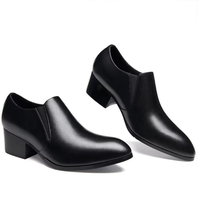 Formelle Herrenschuhe Mit Spitzer Zehenpartie Schicke Slip-on-kleiderschuhe - Schwarz