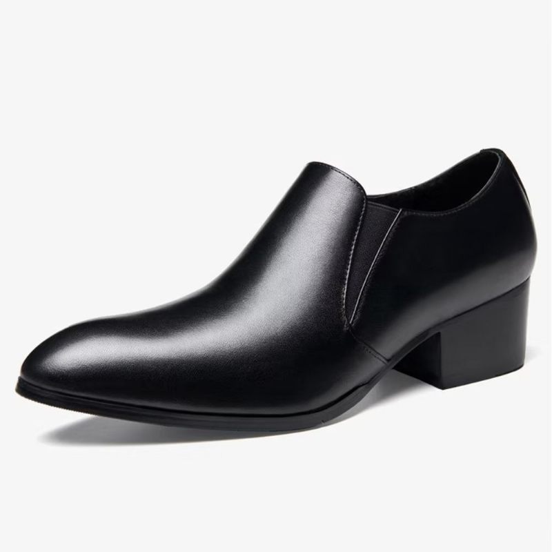 Formelle Herrenschuhe Mit Spitzer Zehenpartie Schicke Slip-on-kleiderschuhe - Schwarz