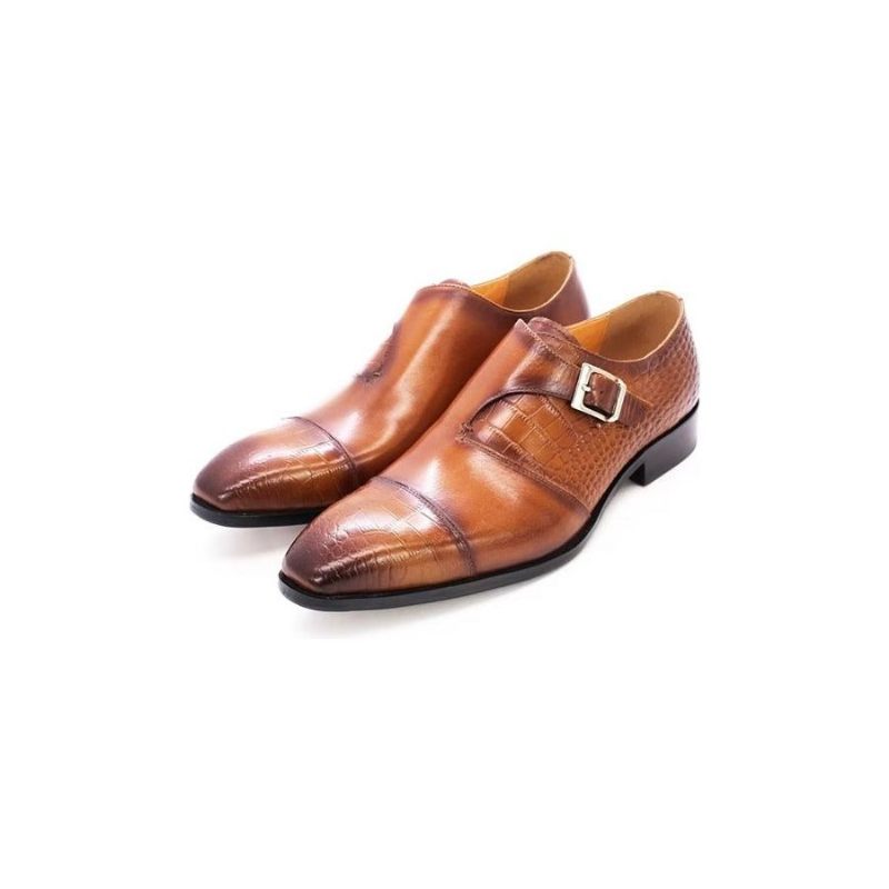 Formelle Herrenschuhe Modische Luxuriöse Monkstrap-kleiderschuhe Mit Krokodilmuster