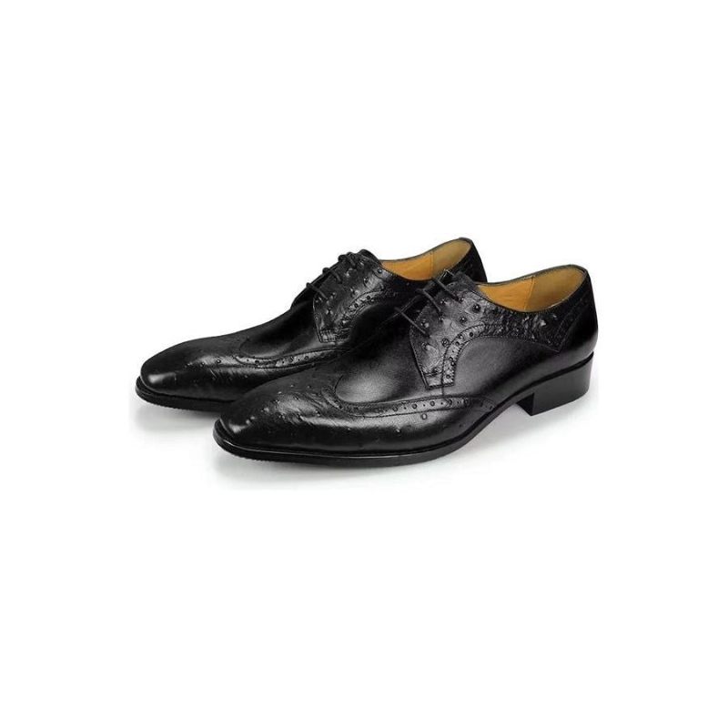 Formelle Herrenschuhe Modische Maßgeschneiderte Brogue-hochzeitsschuhe Aus Leder - Schwarz