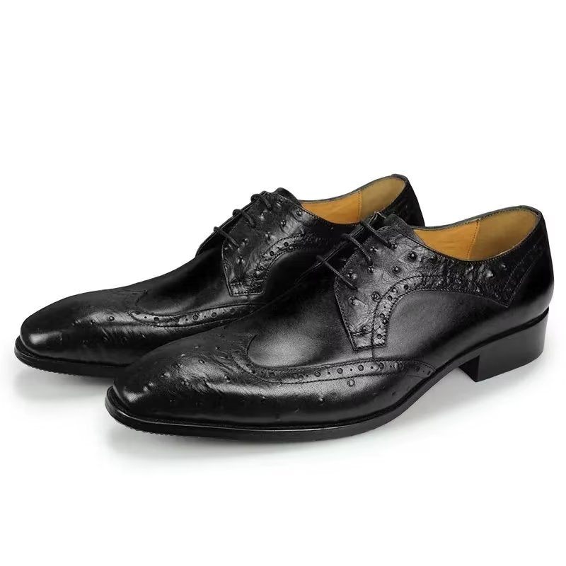 Formelle Herrenschuhe Modische Maßgeschneiderte Brogue-hochzeitsschuhe Aus Leder - Schwarz