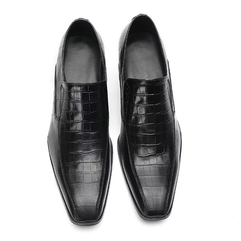 Formelle Herrenschuhe Modische Slip-on-schuhe Aus Krokodilleder - Schwarz 1