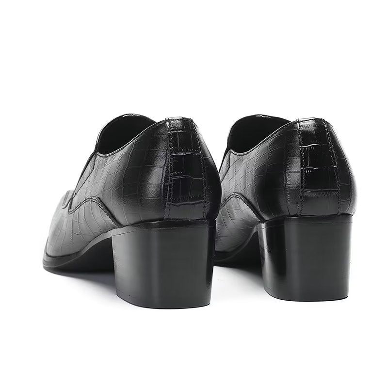 Formelle Herrenschuhe Modische Slip-on-schuhe Aus Krokodilleder - Schwarz 1