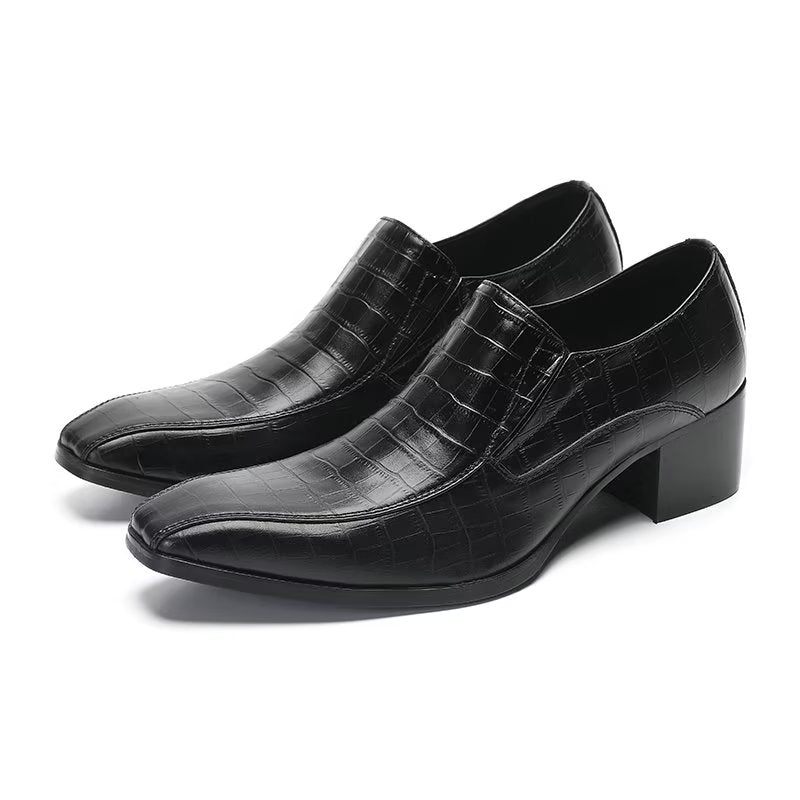 Formelle Herrenschuhe Modische Slip-on-schuhe Aus Krokodilleder - Schwarz 1