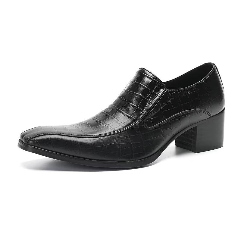 Formelle Herrenschuhe Modische Slip-on-schuhe Aus Krokodilleder - Schwarz 1