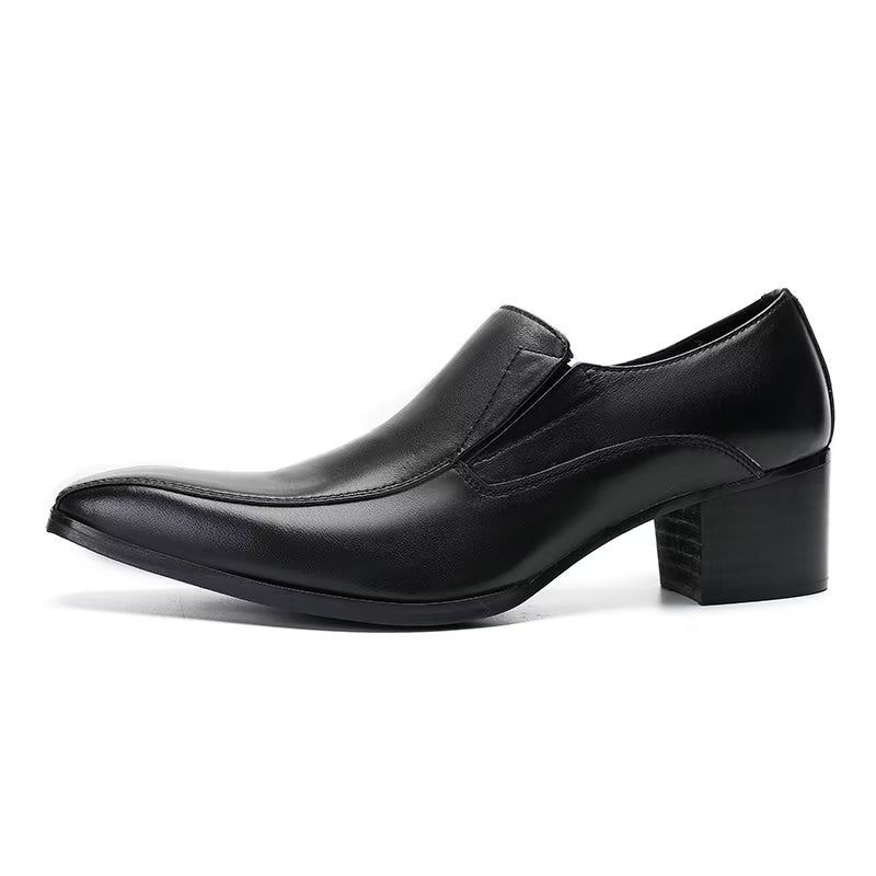 Formelle Herrenschuhe Modische Slip-on-schuhe Aus Krokodilleder - Schwarz