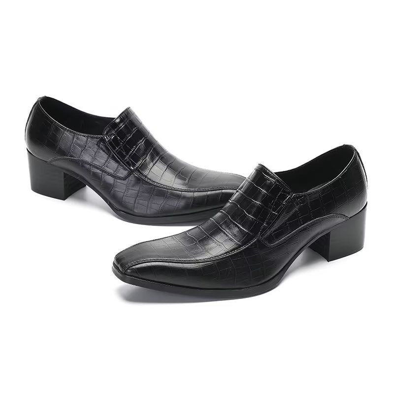 Formelle Herrenschuhe Modische Slip-on-schuhe Aus Krokodilleder - Schwarz 1