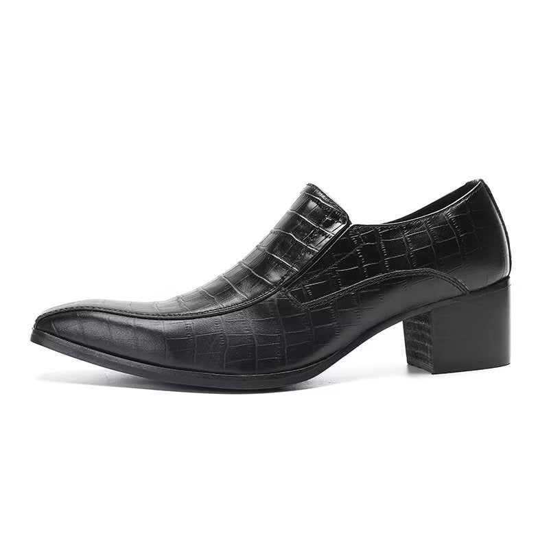 Formelle Herrenschuhe Modische Slip-on-schuhe Aus Krokodilleder - Schwarz 1