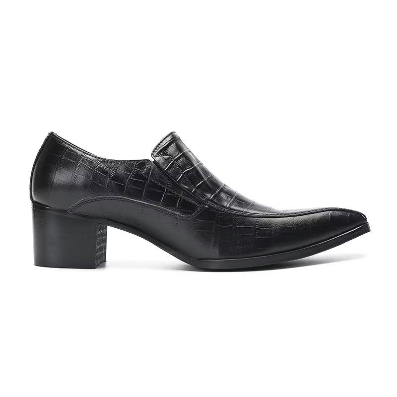 Formelle Herrenschuhe Modische Slip-on-schuhe Aus Krokodilleder - Schwarz 1