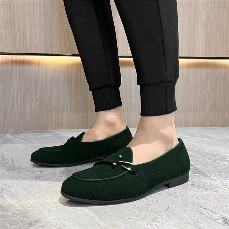 Formelle Herrenschuhe Modische Slip-on-schuhe Im Brogue-stil - Grün