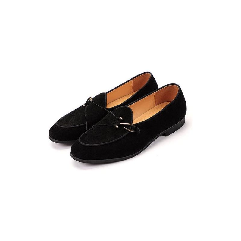 Formelle Herrenschuhe Modische Slip-on-schuhe Im Brogue-stil - Schwarz